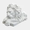 Statues & Sculptures Lions|Modern-Imperial Lion 100cm White Marble Garden Statue