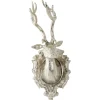 Statues & Sculptures Wall Art|Animals-Imperial Stag 65cm Silver Metal Wall Sculpture