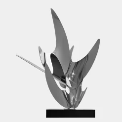 Statues & Sculptures Table Top|Abstract-Infinite Bloom 71cm Silver Metal Indoor Sculpture