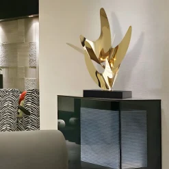 Statues & Sculptures Table Top|Abstract-Infinite Bloom 71cm Silver Metal Indoor Sculpture