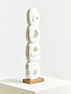 Statues & Sculptures Table Top|Abstract-Infinite Quartet 61cm White Wood Indoor Sculpture