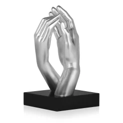 Statues & Sculptures Table Top|Contemporary-Infinite Touch 36cm Silver Resin Indoor Sculpture