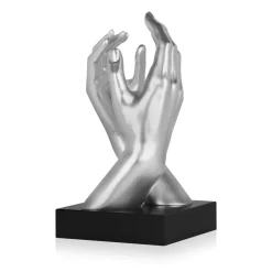 Statues & Sculptures Table Top|Contemporary-Infinite Touch 36cm Silver Resin Indoor Sculpture