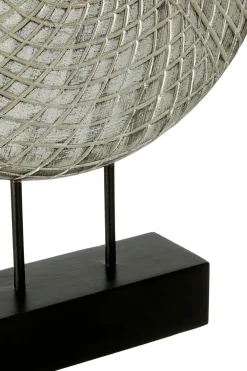 Statues & Sculptures Table Top|Abstract-Infinity Core 50cm Silver Wood Indoor Sculpture
