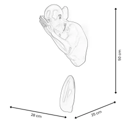 Statues & Sculptures Figurative|Wall Art-Infinity Man 50cm Anthracite Resin Wall Sculpture