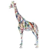 Statues & Sculptures Floor Standing|Animals-Inked Giraffe 100cm Multicolour Resin Indoor Sculpture