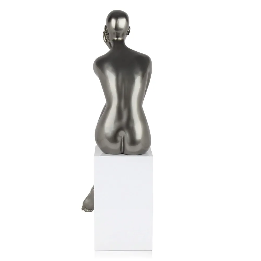 Statues & Sculptures Figurative|Floor Standing-Introspective 74cm Anthracite Resin Indoor Sculpture