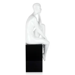 Statues & Sculptures Figurative|Floor Standing-Introspective 74cm White Resin Indoor Sculpture