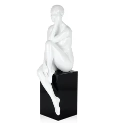 Statues & Sculptures Figurative|Floor Standing-Introspective 74cm White Resin Indoor Sculpture