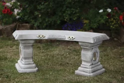 Statues & Sculptures Stone Benches-Japanese Design Stone Garden Bench