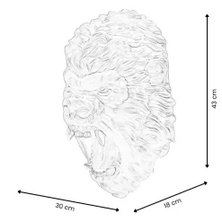 Statues & Sculptures Wall Art|Animals-King Gorilla 43cm Bronze Resin Wall Sculpture