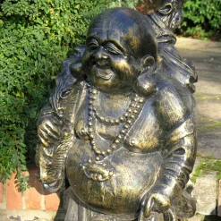 Statues & Sculptures Buddha-Laughing Buddha Bronze Metal Garden Statue