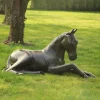 Statues & Sculptures Horses-Laying Foal Bronze Metal Garden Statue