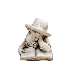 Statues & Sculptures Children-Laying Reading Boy 36cm Stone Resin Garden Statue