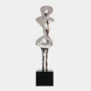 Statues & Sculptures Giant|Floor Standing-Liquid Fusion 238cm Silver Metal Garden Sculpture