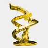Statues & Sculptures Giant|Floor Standing-Liquid Helix 168cm Gold Metal Garden Sculpture