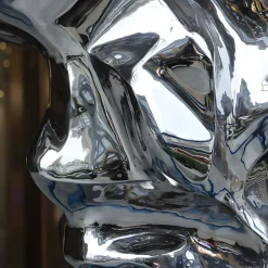 Statues & Sculptures Floor Standing|Abstract-Liquid Mirage 155cm Silver Metal Garden Sculpture