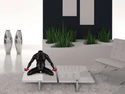 Statues & Sculptures Figurative|Table Top-Lost Affection 32cm Black Resin Indoor Sculpture