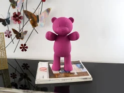 Statues & Sculptures Table Top|Animals-Love Bear 29cm Fuchsia Resin Indoor Sculpture