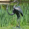 Statues & Sculptures Cranes-Love Cranes Aged Bronze Garden Ornament