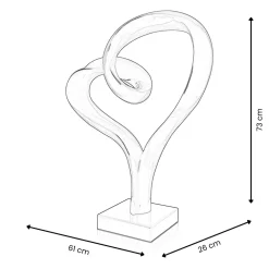 Statues & Sculptures Floor Standing|Abstract-Love Flux 73cm Red Resin Indoor Sculpture