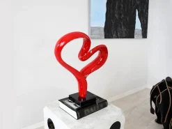Statues & Sculptures Table Top|Contemporary-Love Flux 46cm Red Resin Indoor Sculpture
