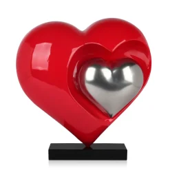 Statues & Sculptures Table Top|Contemporary-Love Reflection 45cm Red Resin Indoor Sculpture