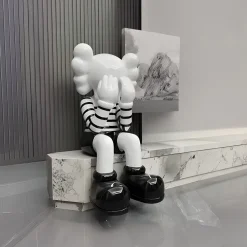 Statues & Sculptures Figurative|Floor Standing-Lucify Hide 135cm Black & White Resin Indoor Sculpture