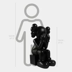 Statues & Sculptures Figurative|Floor Standing-Lucify Hide 110cm Black Resin Indoor Sculpture