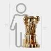 Statues & Sculptures Figurative|Floor Standing-Lucify Hide 130cm Gold Resin Indoor Sculpture