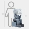 Statues & Sculptures Figurative|Floor Standing-Lucify Hide 130cm Grey Resin Indoor Sculpture