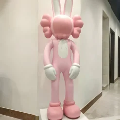 Statues & Sculptures Floor Standing|Pop Art-Lucify Rabbit 130cm Pink Resin Indoor Sculpture