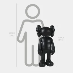 Statues & Sculptures Figurative|Floor Standing-Lucify Seek 100cm Black Resin Indoor Sculpture