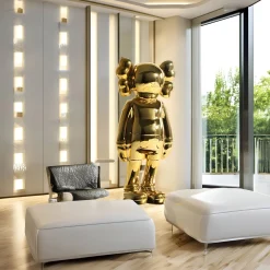 Statues & Sculptures Figurative|Floor Standing-Lucify Seek 135cm Gold Resin Indoor Sculpture