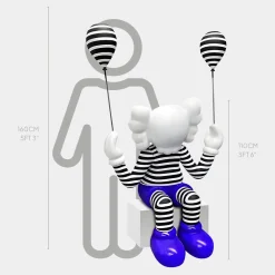 Statues & Sculptures Figurative|Floor Standing-Lucify Up 110cm Blue Resin Indoor Sculpture