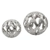 Statues & Sculptures Table Top|Abstract-Lumi Spheres 21cm Silver Metal Indoor Sculptures