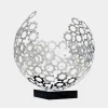 Statues & Sculptures Table Top|Abstract-Lunar Sphere 48cm Silver Metal Indoor Sculpture