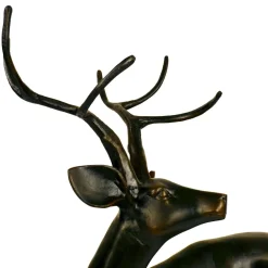 Statues & Sculptures Stags & Deers-Majestic Deer Bronze Metal Garden Statue