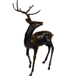 Statues & Sculptures Stags & Deers-Majestic Deer Bronze Metal Garden Statue