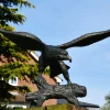 Statues & Sculptures Eagles-Majestic Eagle 111cm Bronze Metal Garden Statue