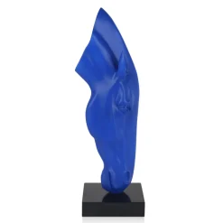 Statues & Sculptures Floor Standing|Animals-Majestic Horse Head 70cm Blu Blue Resin Sculpture