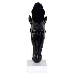 Statues & Sculptures Floor Standing|Animals-Majestic Horse Head 70cm Black Resin Indoor Sculpture