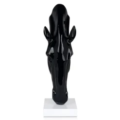 Statues & Sculptures Floor Standing|Animals-Majestic Horse Head 70cm Black Resin Indoor Sculpture