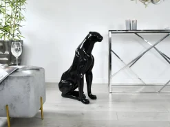 Statues & Sculptures Floor Standing|Animals-Majestic Panther 78cm Black Resin Indoor Sculpture