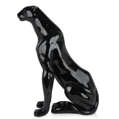 Statues & Sculptures Floor Standing|Animals-Majestic Panther 78cm Black Resin Indoor Sculpture