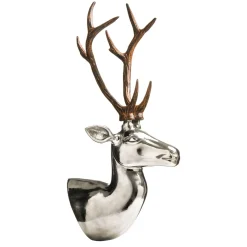 Statues & Sculptures Wall Art|Animals-Majestic Stag Head 55cm Metal Wall Sculpture