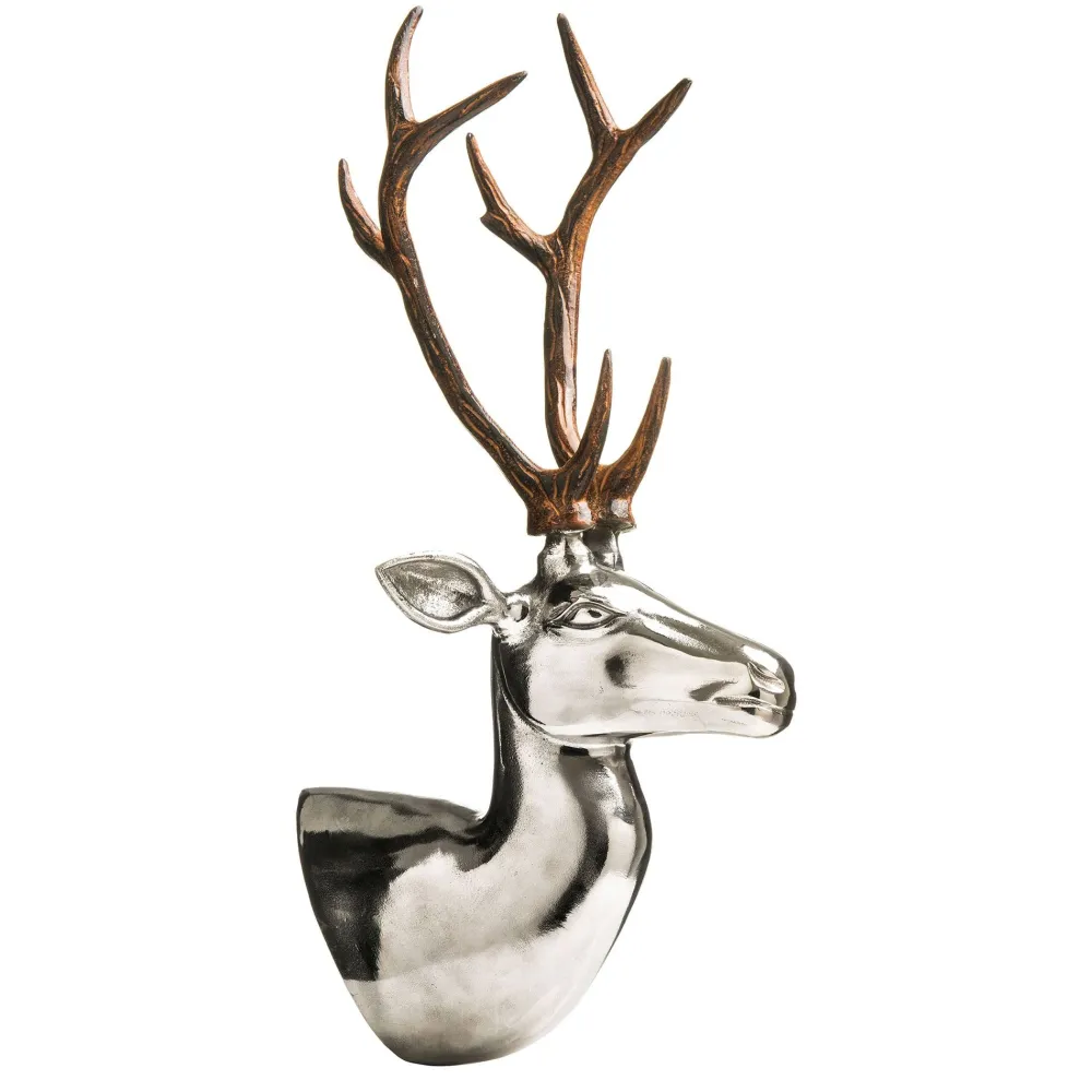 Statues & Sculptures Wall Art|Animals-Majestic Stag Head 55cm Metal Wall Sculpture