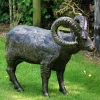 Statues & Sculptures Farm-Manx Loaghtan Ram Life-Size Bronze Metal Garden Statue