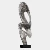Statues & Sculptures Floor Standing|Abstract-Mirage Evolution 110cm Silver Metal Indoor Sculpture