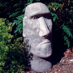 Statues & Sculptures Easter Island Heads-Moai Easter Island Head Stone Garden Ornament